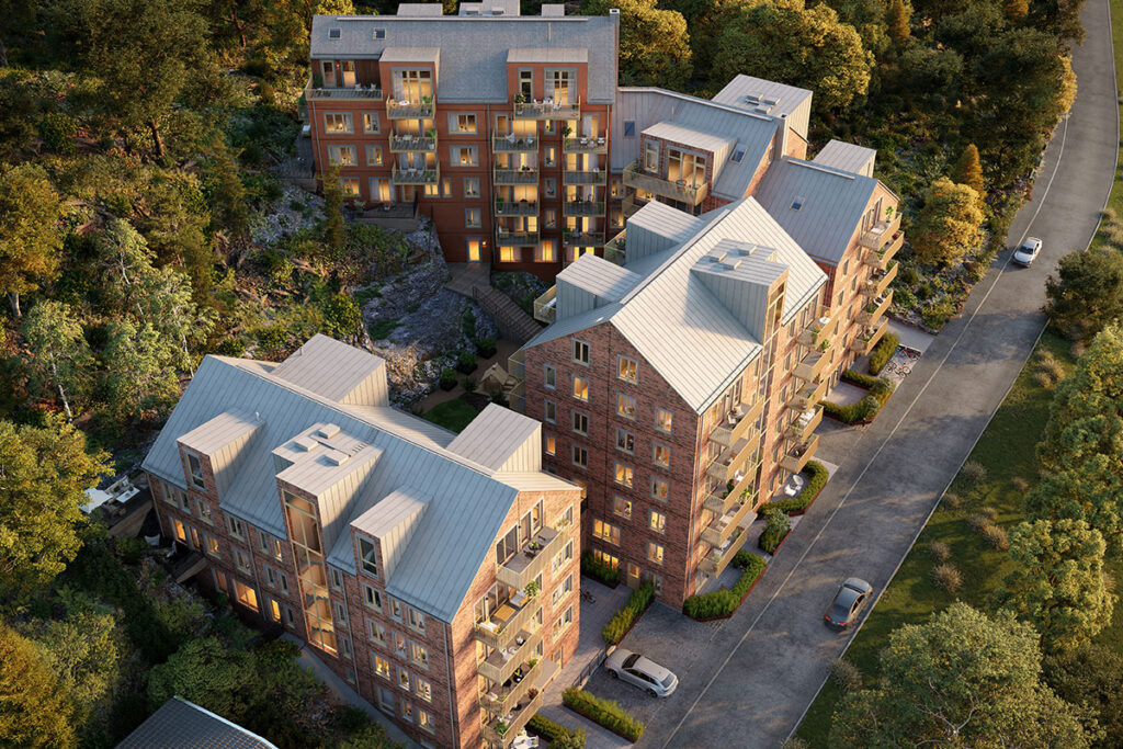 Kvarteret uppifrån Örgryte Höjd