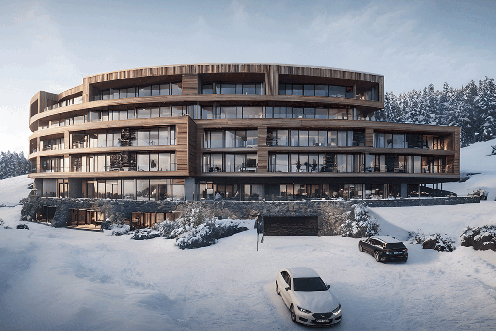 Visionsbild Brf Ullådalsstugan Åre